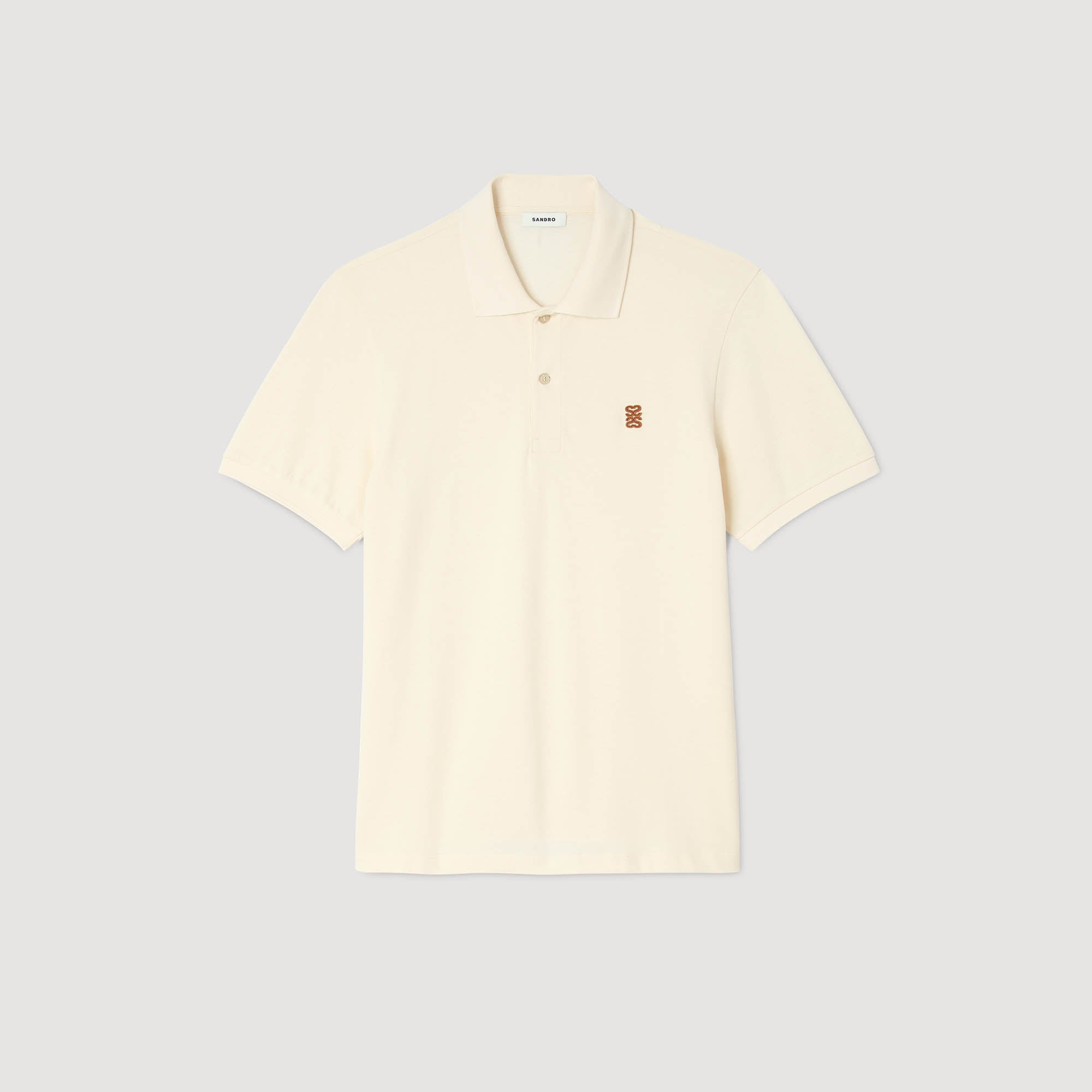 Polo Patch 4S Polo Shirt With Leather Logo Butter Cream