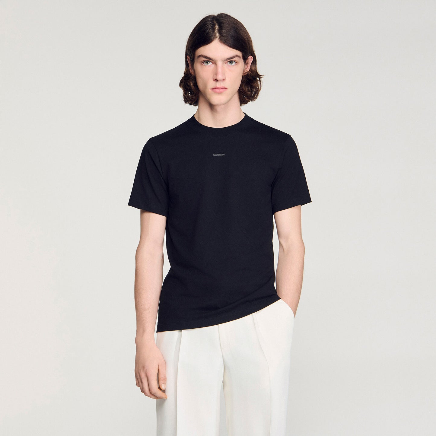Sandro Logo Tee Cotton T-Shirt Black