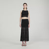 Palma Long Decorative Knit Skirt Black