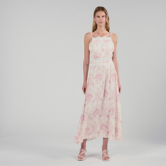 Ballarat Lace-Trimmed Maxi Dress Pink / Ecru