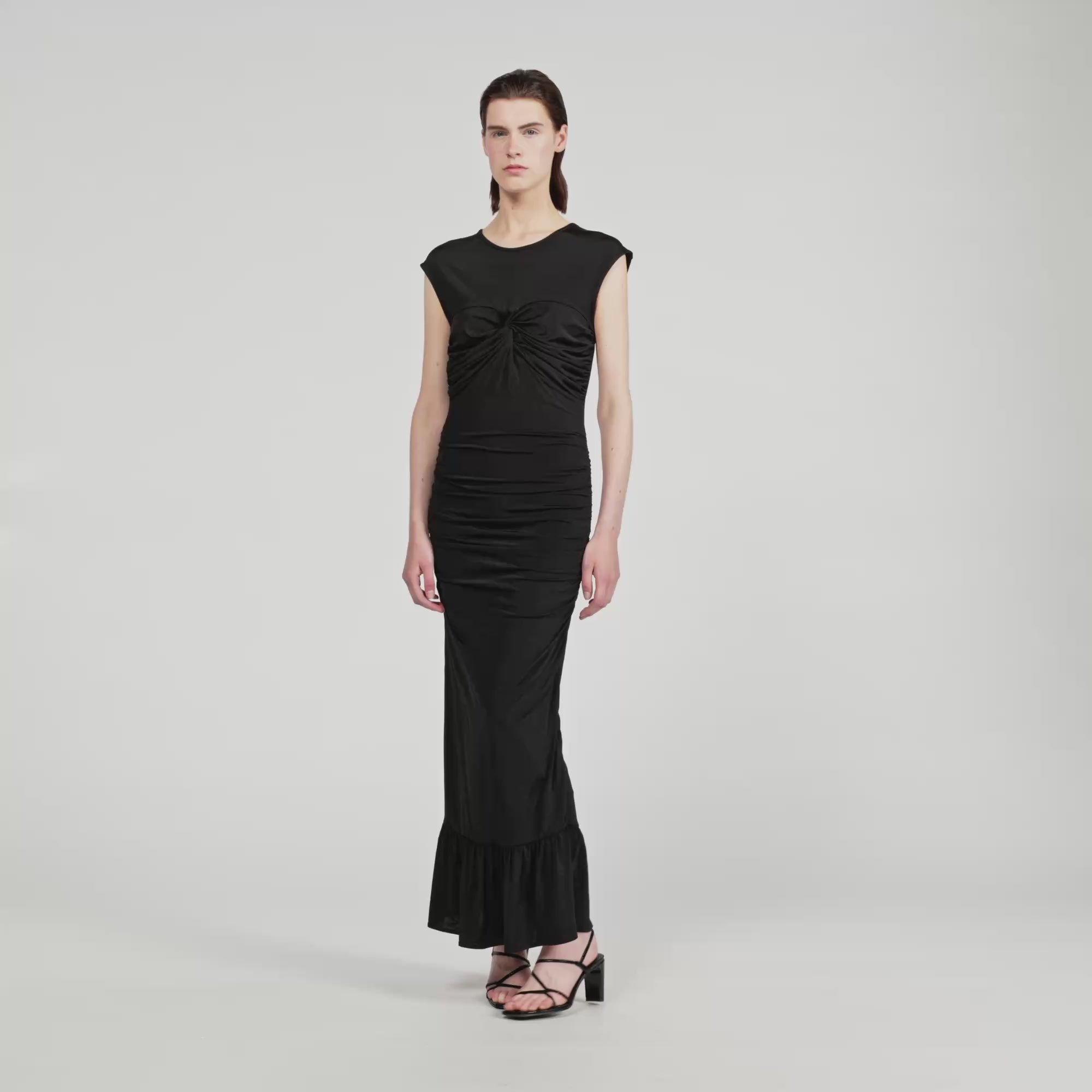 Draped Maxi Dress Black