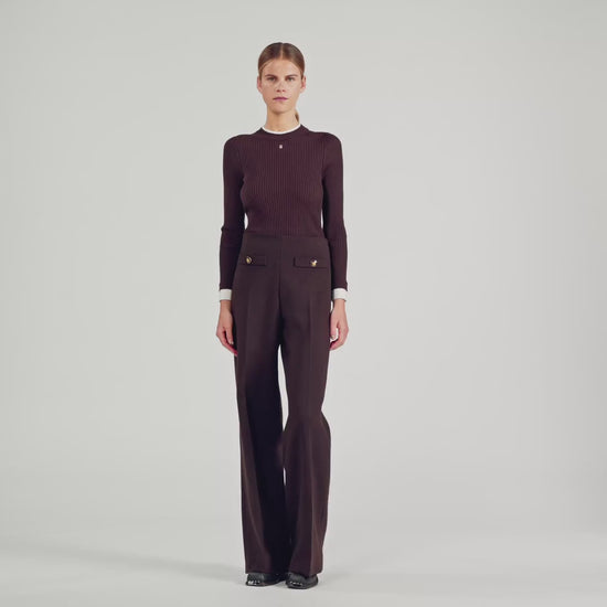 Stephen Flared Trousers Brown
