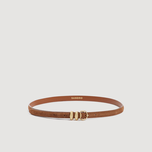La Flo Suede leather belt Beige