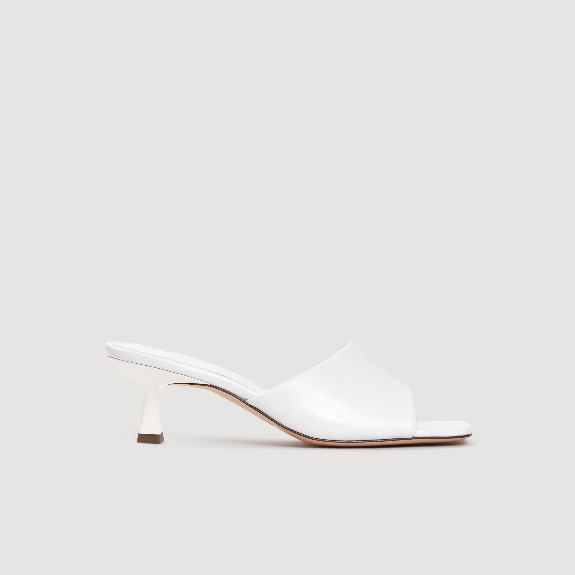 Lovely Heeled Leather Sandals White
