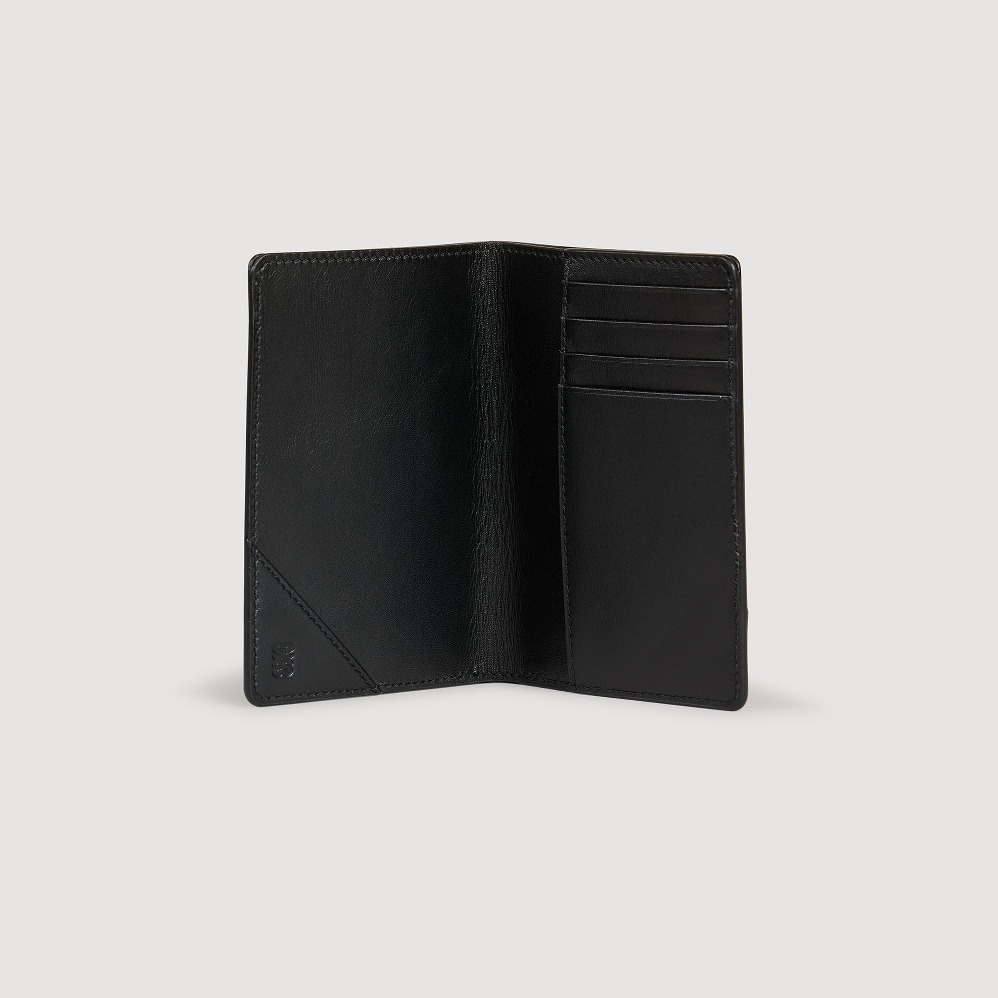 Jet-Lag Leather And Suede Passport Case Black
