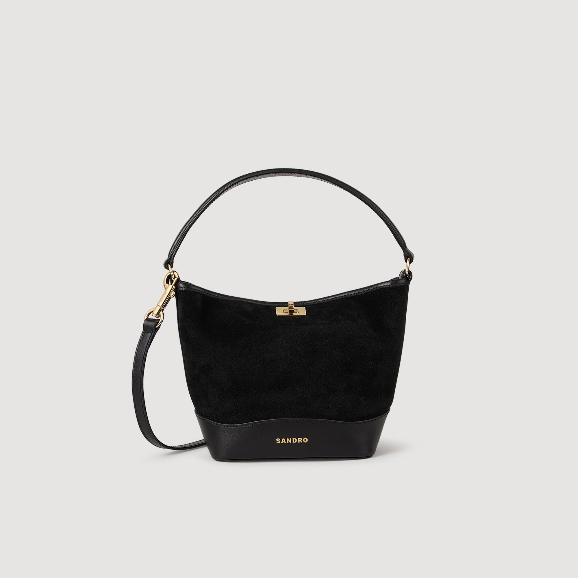 Mini Tangoso Mini Tangoso Suede And Leather Bag Black