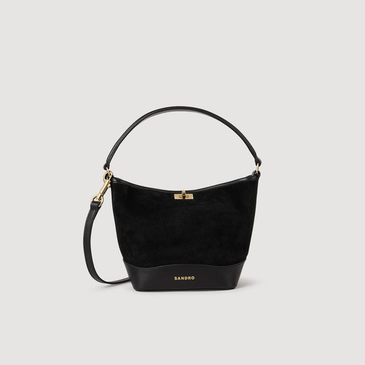Mini Tangoso Mini Tangoso Suede And Leather Bag Black