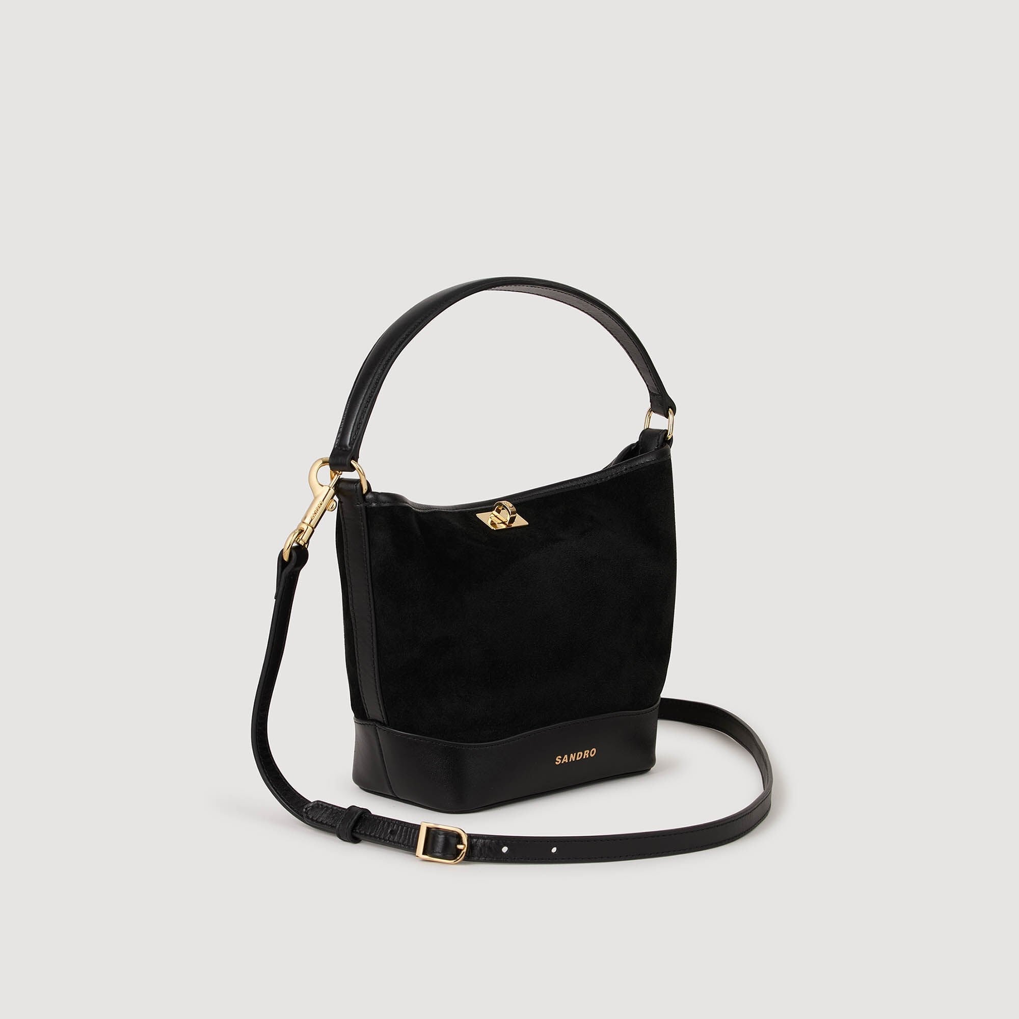 Mini Tangoso Mini Tangoso Suede And Leather Bag Black