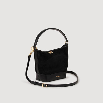 Mini Tangoso Mini Tangoso Suede And Leather Bag Black