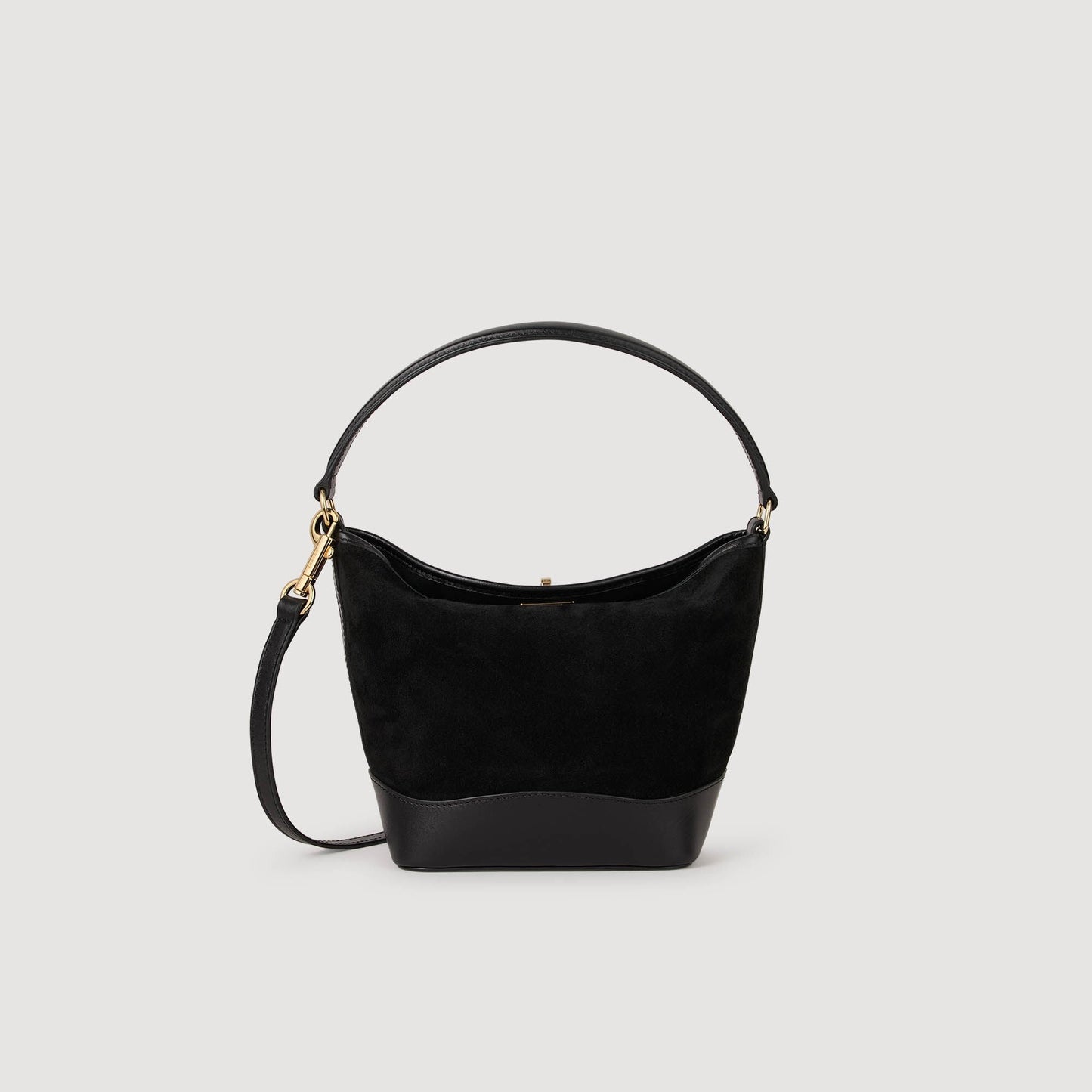 Mini Tangoso Mini Tangoso Suede And Leather Bag Black