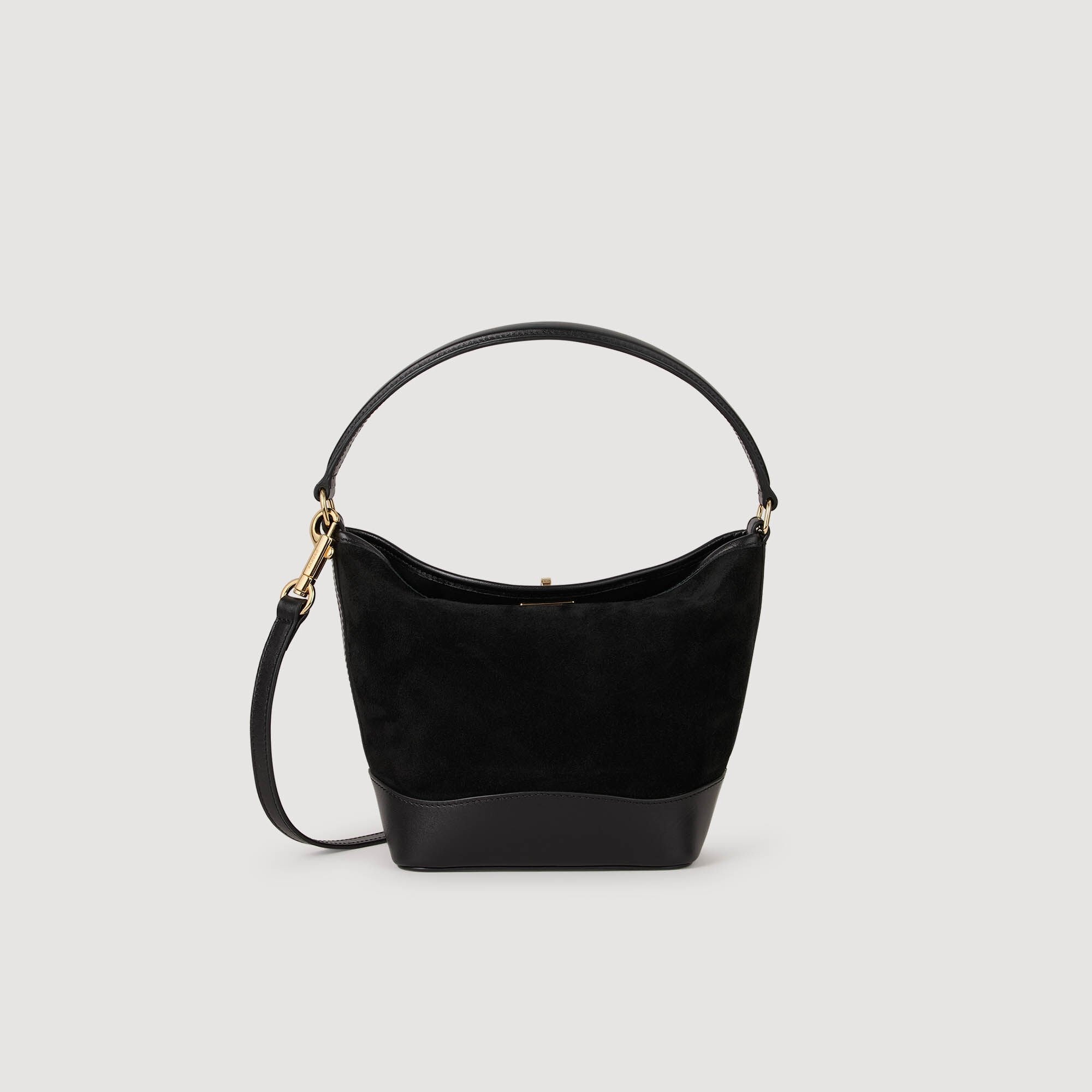 Mini Tangoso Mini Tangoso Suede And Leather Bag Black