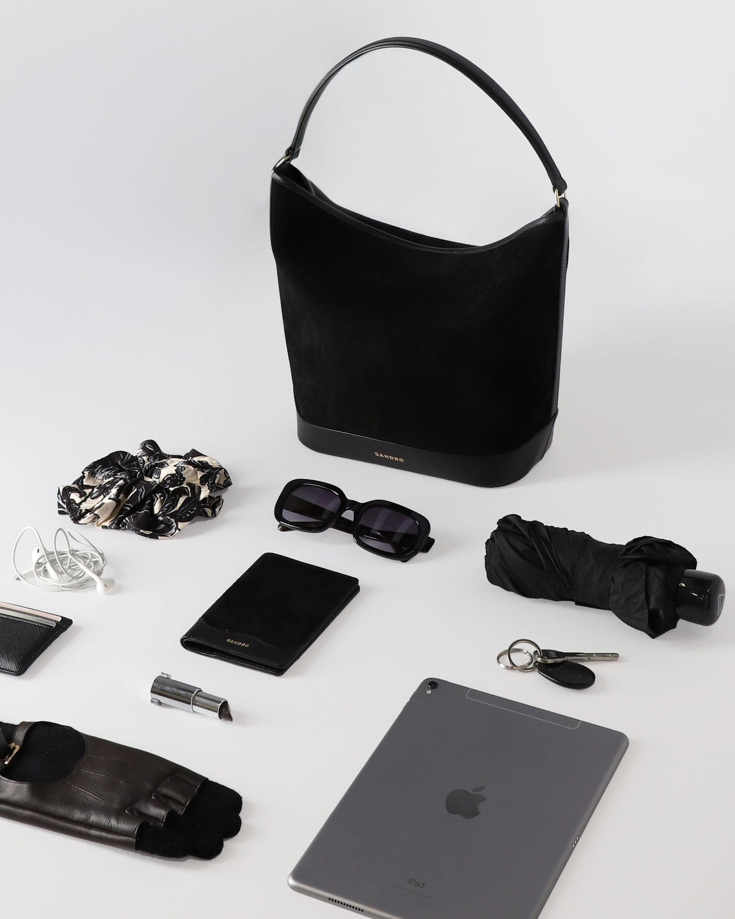 Tangoso Soft Suede Shopping Bag Black