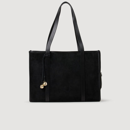 Medium 150 Soft Suede Shopping Bag Black