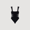 Dalyna Studded knit bodysuit Black