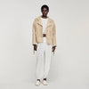 Jackie Fringed Suede Jacket Beige
