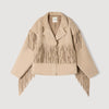 Jackie Fringed Suede Jacket Beige