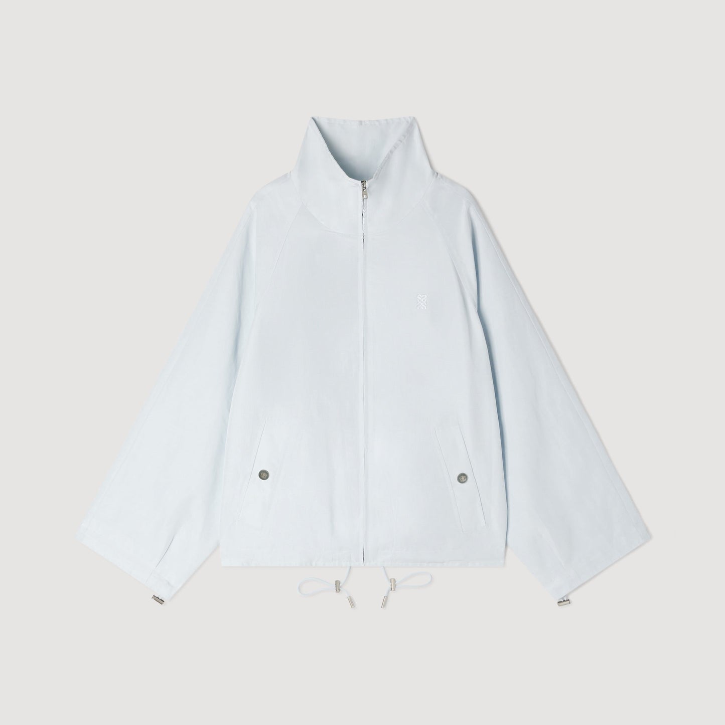 Jayn Embroidered Collar Oversized Jacket Sky Blue