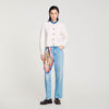 High-Neck Cardigan Ecru