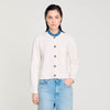 High-Neck Cardigan Ecru
