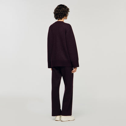 Vaddy Long Rhinestone Cardigan Purple