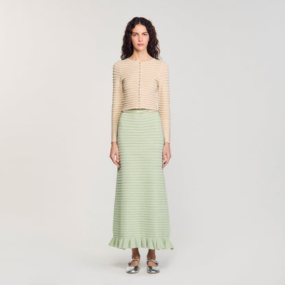 Studded Cardigan Beige