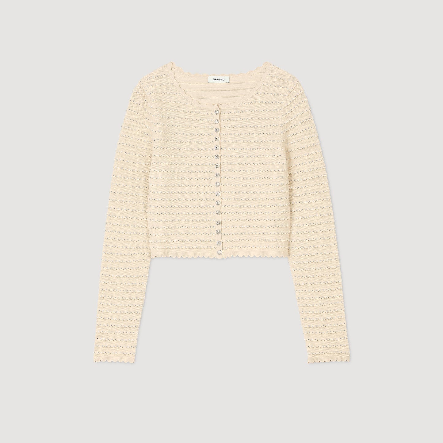 Studded Cardigan Beige