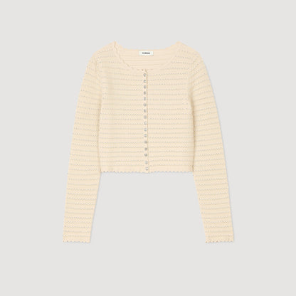Studded Cardigan Beige