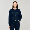 Alexandre Cardigan With Denim Details Navy Blue