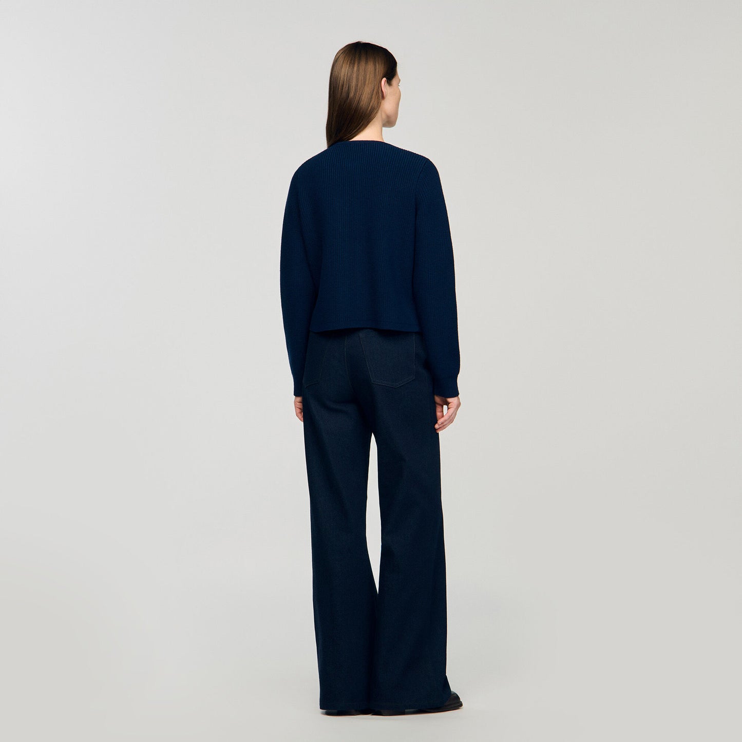 Alexandre Cardigan With Denim Details Navy Blue