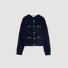 Alexandre Cardigan With Denim Details Navy Blue