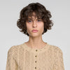 Lisane Cropped rhinestone knit cardigan Vanilla