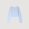 Leva Cropped Pearled Cardigan Sky Blue