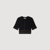 Oria Cropped cardigan with tassels Black