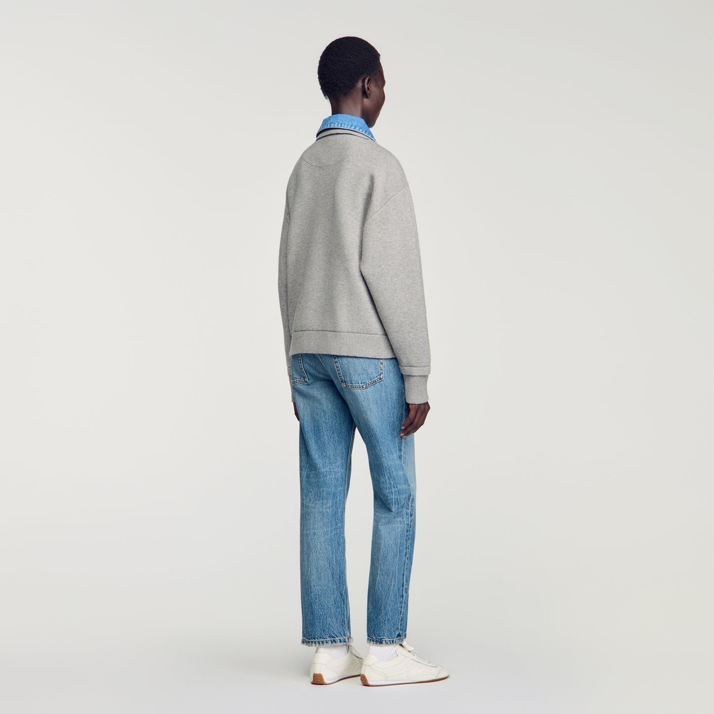 Hayden 2-in-1 zip cardigan Grey