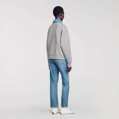 Hayden 2-in-1 zip cardigan Grey