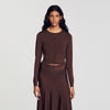 Giovanni Sheer knit cardigan Brown