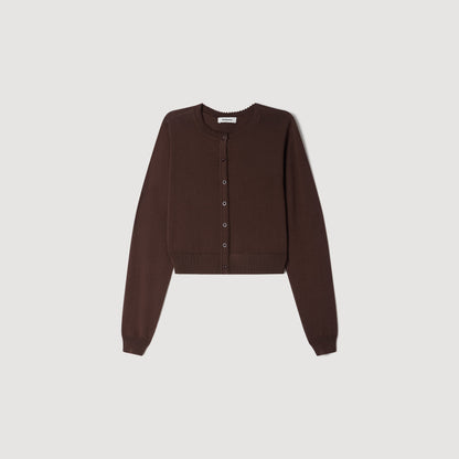 Giovanni Sheer knit cardigan Brown