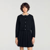 Aubrey Cardigan with pearl flower collar Black