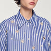 Beaded Striped Shirt Blue