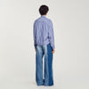 Beaded Striped Shirt Blue