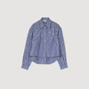 Beaded Striped Shirt Blue