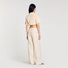Cropped Gathered Shirt Ecru