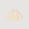 Cropped Gathered Shirt Ecru