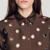 Jupiter Denim Shirt with Rhinestones Brown