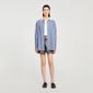 Tova Rhinestone Check Shirt Blue