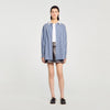 Tova Rhinestone Check Shirt Blue