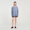 Tova Rhinestone Check Shirt Blue