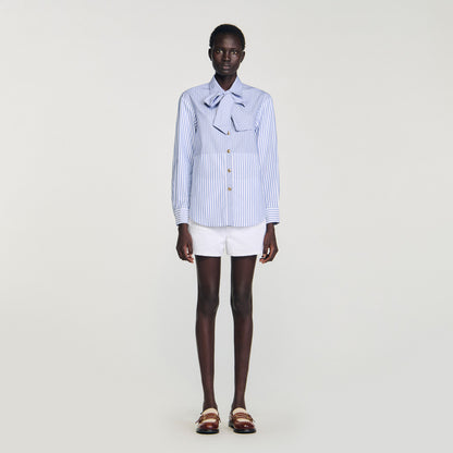 Isilys Striped tie shirt Blu / White