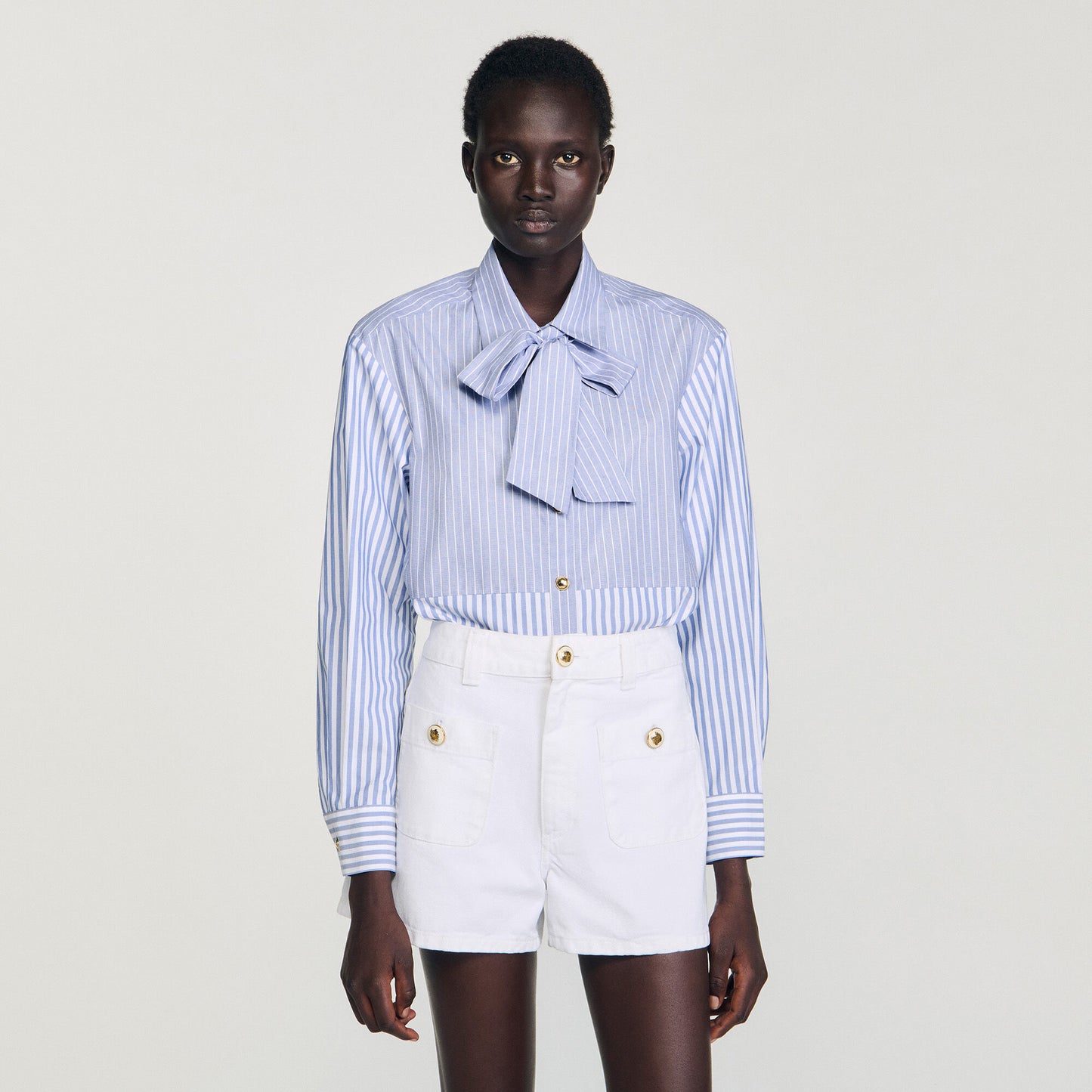 Isilys Striped tie shirt Blu / White