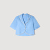 Torr Cotton Shirt With Beaded Trim Blue